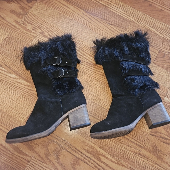Bear paw Madeline Black heel boots  size 10 - Picture 2 of 7